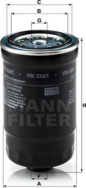 Mann-Filter WK 824/1 - Топливный фильтр unicars.by