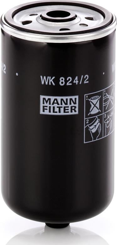 Mann-Filter WK 824/2 - Топливный фильтр unicars.by