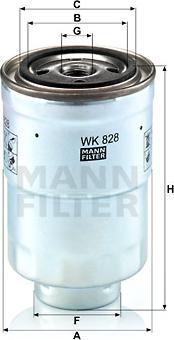 Mann-Filter WK 828 x - Топливный фильтр unicars.by