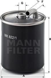 Mann-Filter WK 822/1 - Топливный фильтр unicars.by