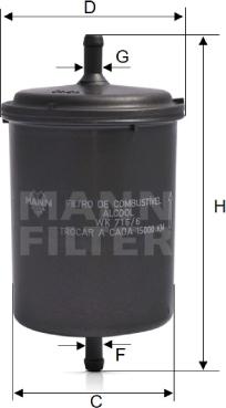 Mann-Filter WK 716/6 - Топливный фильтр unicars.by