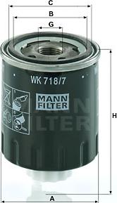 Mann-Filter WK 718/7 - Топливный фильтр unicars.by