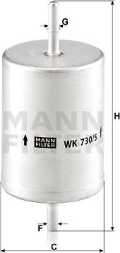 Mann-Filter WK 730/5 - Топливный фильтр unicars.by