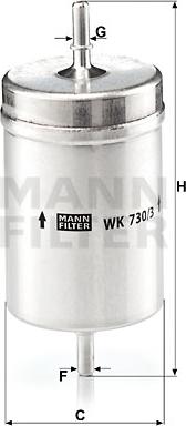 Mann-Filter WK 730/3 - Топливный фильтр unicars.by