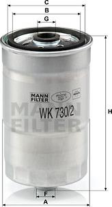 Mann-Filter WK 730/2 x - Топливный фильтр unicars.by