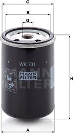 Mann-Filter WK 731 (10) - Топливный фильтр unicars.by