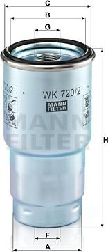 Mann-Filter WK 720/2 x - Топливный фильтр unicars.by