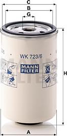 Mann-Filter WK 723/6 - Топливный фильтр unicars.by