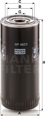 Mann-Filter WP 962/3 x - Топливный фильтр unicars.by