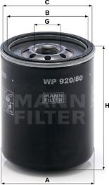 Mann-Filter WP 920/80 - Масляный фильтр unicars.by