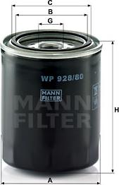 Mann-Filter WP 928/80 - Масляный фильтр unicars.by