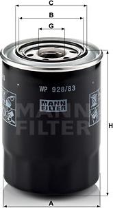 Mann-Filter WP 928/83 - Масляный фильтр unicars.by