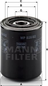 Mann-Filter WP 928/82 - Масляный фильтр unicars.by