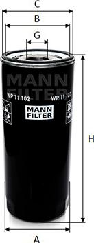 Mann-Filter WP 11 102 - Масляный фильтр unicars.by