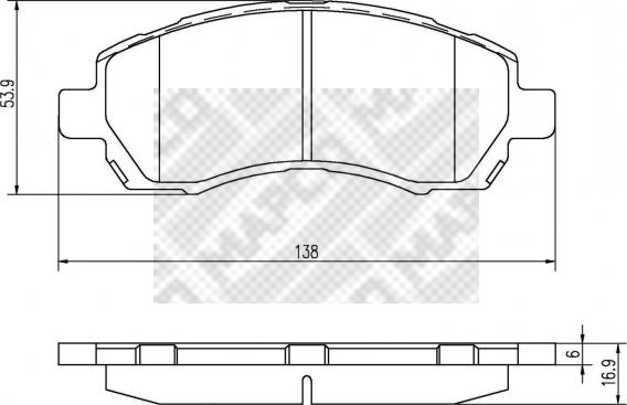 Mapco 6844 - Тормозные колодки, дисковые, комплект unicars.by