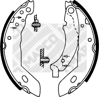 Mapco 8122 - Комплект тормозных колодок, барабанные unicars.by