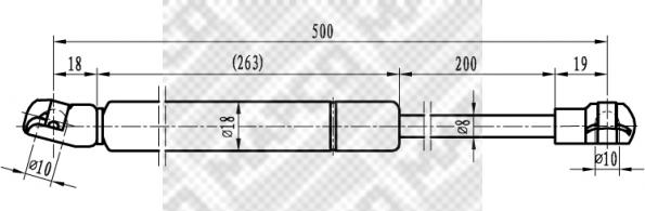 Mapco 20958 - Газовая пружина, капот unicars.by