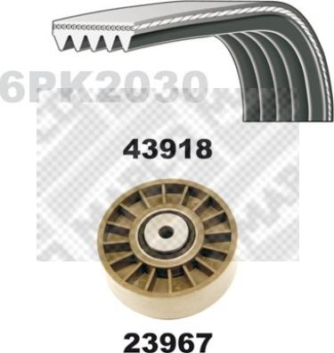 Mapco 23918 - Поликлиновый ременный комплект unicars.by