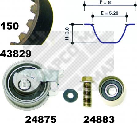 Mapco 23912 - Комплект зубчатого ремня ГРМ unicars.by