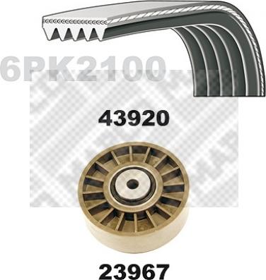 Mapco 23922 - Поликлиновый ременный комплект unicars.by