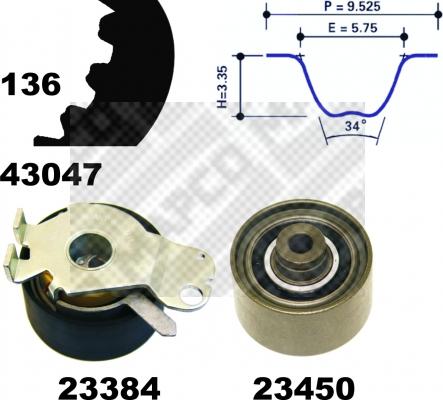 Mapco 23409 - Комплект зубчатого ремня ГРМ unicars.by