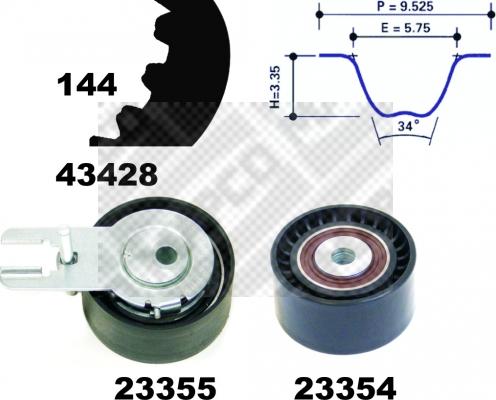 Mapco 23400 - Комплект зубчатого ремня ГРМ unicars.by