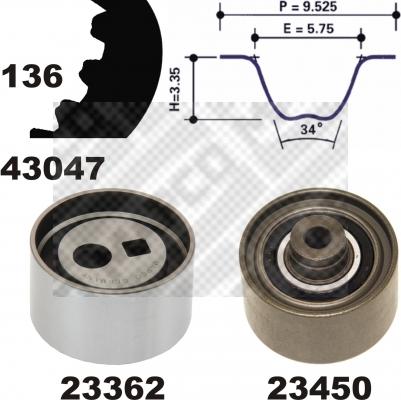 Mapco 23435 - Комплект зубчатого ремня ГРМ unicars.by