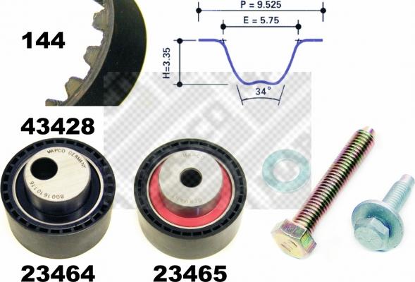 Mapco 23428 - Комплект зубчатого ремня ГРМ unicars.by