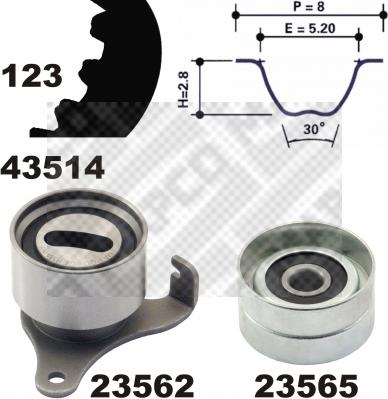 Mapco 23514 - Комплект зубчатого ремня ГРМ unicars.by