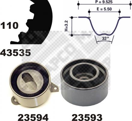 Mapco 23535 - Комплект зубчатого ремня ГРМ unicars.by