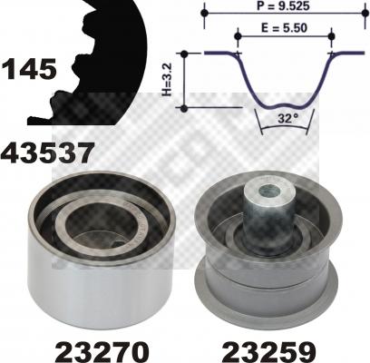 Mapco 23537 - Комплект зубчатого ремня ГРМ unicars.by