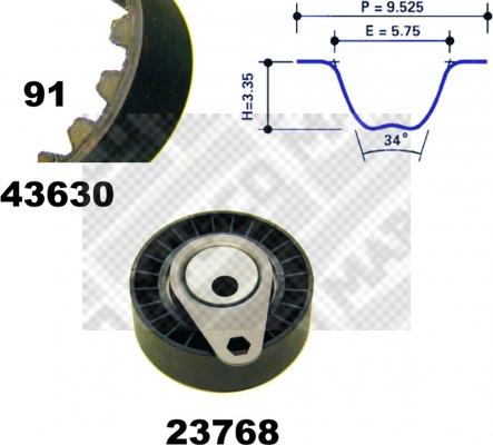 Mapco 23630 - Комплект зубчатого ремня ГРМ unicars.by