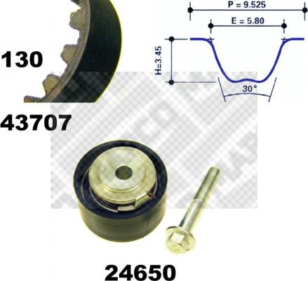 Mapco 23631 - Комплект зубчатого ремня ГРМ unicars.by