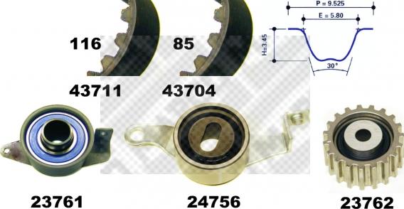 Mapco 23633 - Комплект зубчатого ремня ГРМ unicars.by