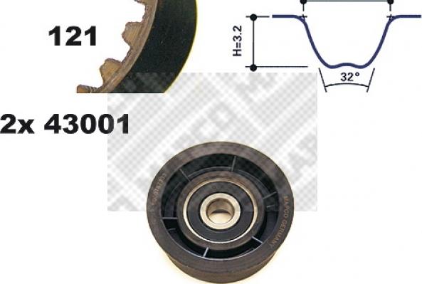 Mapco 23001 - Комплект зубчатого ремня ГРМ unicars.by