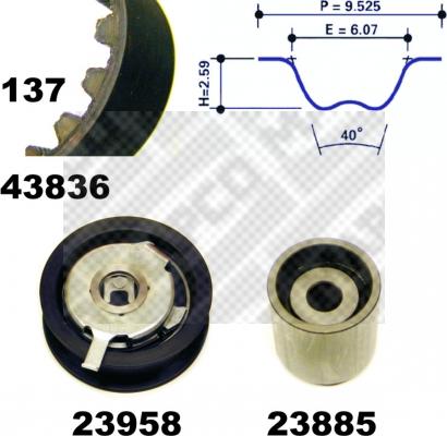 Mapco 23836 - Комплект зубчатого ремня ГРМ unicars.by