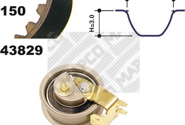 Mapco 23829 - Комплект зубчатого ремня ГРМ unicars.by