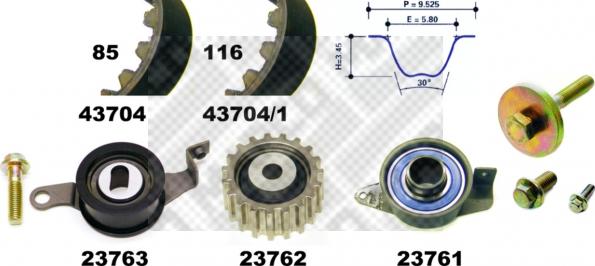 Mapco 23704 - Комплект зубчатого ремня ГРМ unicars.by