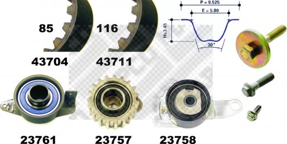 Mapco 23712 - Комплект зубчатого ремня ГРМ unicars.by