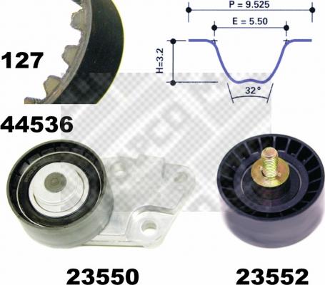 Mapco 73536 - Комплект зубчатого ремня ГРМ unicars.by