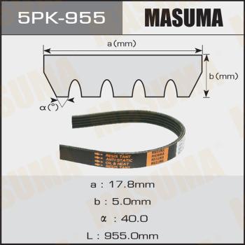 MASUMA 5PK955 - Поликлиновой ремень unicars.by