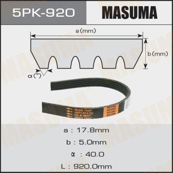 MASUMA 5PK920 - Поликлиновой ремень unicars.by