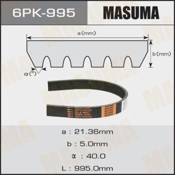 MASUMA 6PK995 - Поликлиновой ремень unicars.by