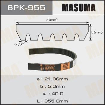 MASUMA 6PK955 - Поликлиновой ремень unicars.by