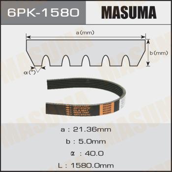 MASUMA 6PK1580 - Поликлиновой ремень unicars.by