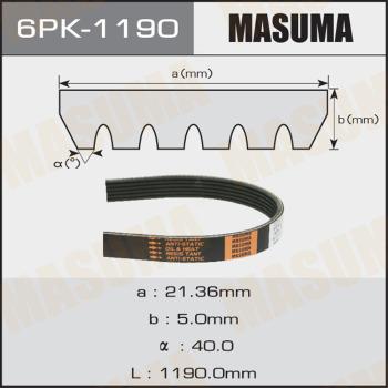 MASUMA 6PK1190 - Поликлиновой ремень unicars.by