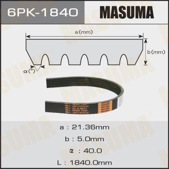 MASUMA 6PK1840 - Поликлиновой ремень unicars.by