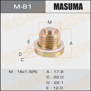 MASUMA M-81 - Резьбовая пробка, масляный поддон unicars.by