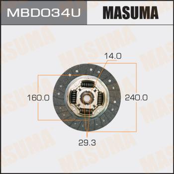 MASUMA MBD034U - Диск сцепления, фрикцион unicars.by