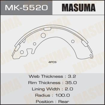 MASUMA MK-5520 - Комплект тормозных колодок, барабанные unicars.by